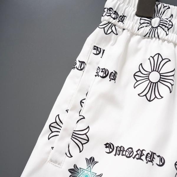 2026新作 CHROME HEARTS 激安 クロムハーツ 総柄クロスプリント ビーチショーツ ハーフパンツ ウエストゴム メンズ