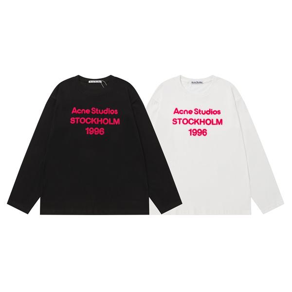 ロゴ刺繍デザイン カジュアル人気アイテム 春夏コーデ Acne Studios アクネストゥディオズ コピー ロングTシャツ