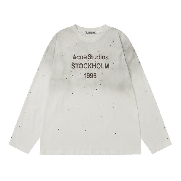 ロゴプリント メンズ レディース対応 ヴィンテージテイスト Acne Studios アクネストゥディオズ コピー 長袖Tシャツ 個性派スタイル