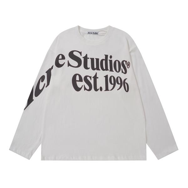 ビッグロゴプリント クルーネック ミニマルスタイル 男女兼用 Acne Studios アクネストゥディオズ コピー 長袖トップス 注目ファッション