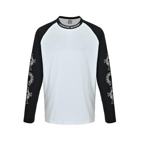 2026新作 N级品 Chrome Hearts  クロムハーツ ロングTシャツ 梵字ネック 配色デザイン 長袖Tシャツ コットン オーバーサイズ 人気アイテム