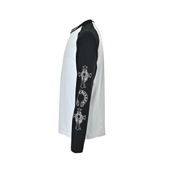 2026新作 N级品 Chrome Hearts  クロムハーツ ロングTシャツ 梵字ネック 配色デザイン 長袖Tシャツ コットン オーバーサイズ 人気アイテム
