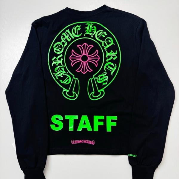2026新作 Chrome Hearts N级品 クロムハーツ ロングTシャツ STAFFホースシュー ネオンプリント 長袖 カットソー 人気アイテム 男女兼用