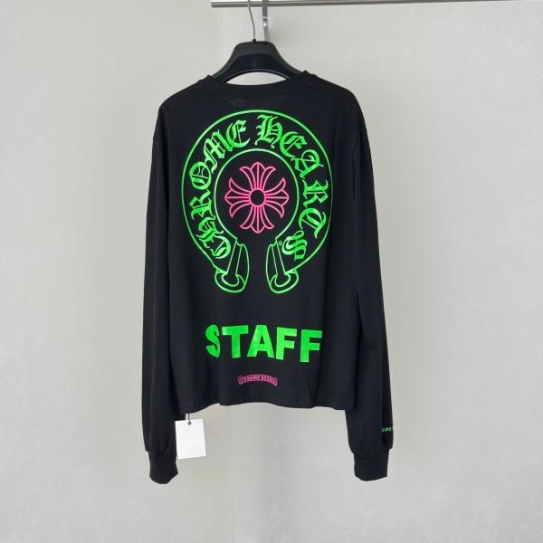 2026新作 Chrome Hearts N级品 クロムハーツ ロングTシャツ STAFFホースシュー ネオンプリント 長袖 カットソー 人気アイテム 男女兼用
