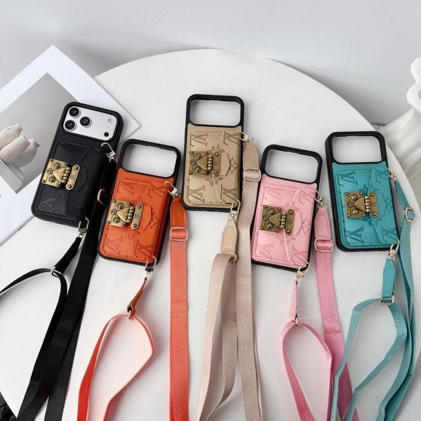 2026新作 Louis Vuitton 激安 ルイヴィトン iPhone17 ケース カード収納 ショルダーストラップ付き ロックデザイン スマホケース 人気アイテム