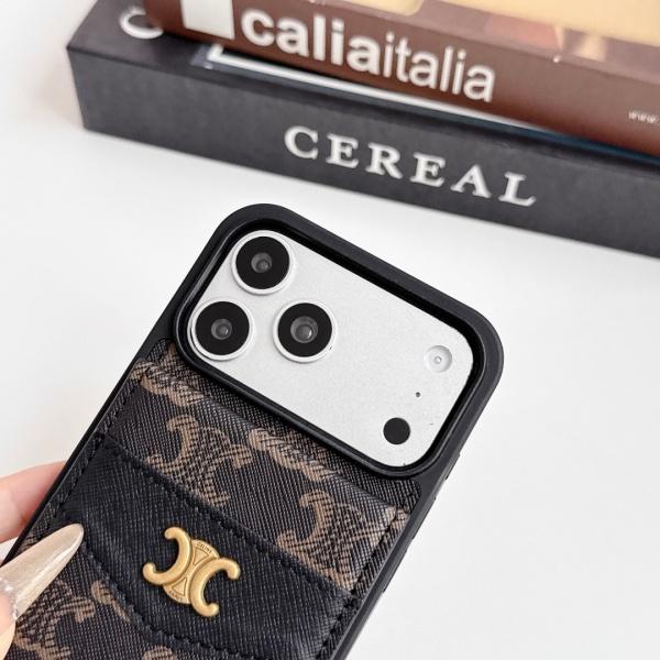 2026新作 CELINE 激安 セリーヌ スマホケース トリオンフ柄 カード収納 スタンド機能付き メタルロゴ 多機能 携帯ケース 人気アイテム