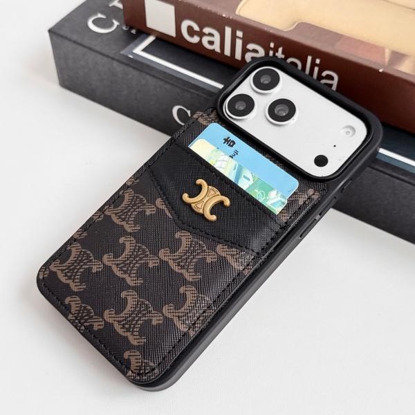 2026新作 CELINE 激安 セリーヌ スマホケース トリオンフ柄 カード収納 スタンド機能付き メタルロゴ 多機能 携帯ケース 人気アイテム
