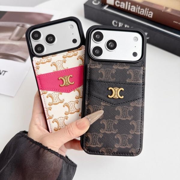 2026新作 CELINE 激安 セリーヌ スマホケース トリオンフ柄 カード収納 スタンド機能付き メタルロゴ 多機能 携帯ケース 人気アイテム