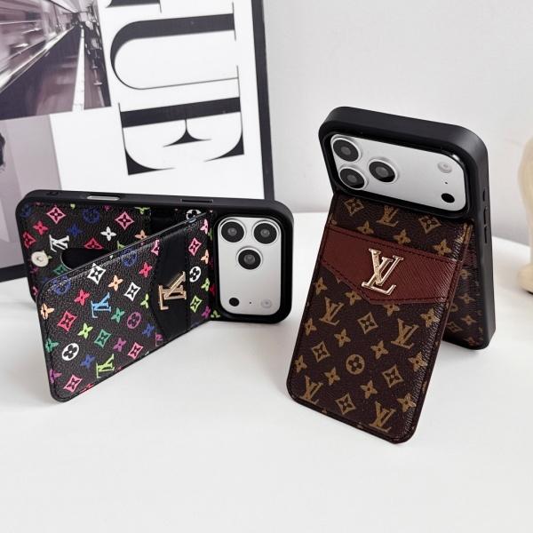 LOUIS VUITTON 激安 ルイ・ヴィトン iPhoneケース カードケース一体型 モノグラム メタルロゴ 収納力抜群 人気アイテム