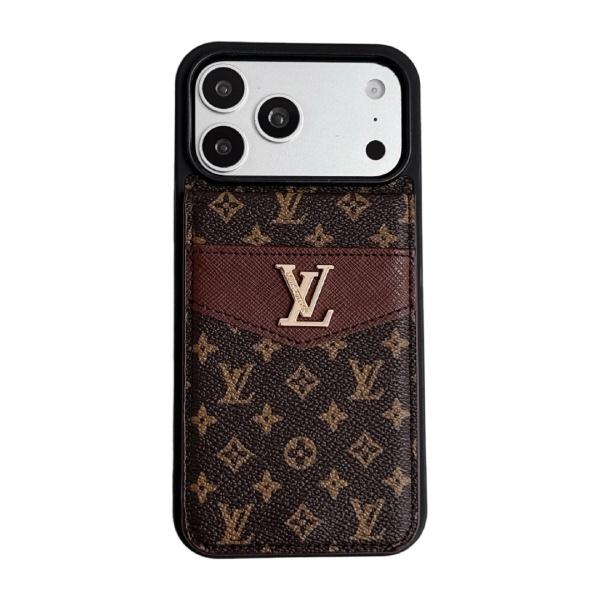 LOUIS VUITTON 激安 ルイ・ヴィトン iPhoneケース カードケース一体型 モノグラム メタルロゴ 収納力抜群 人気アイテム