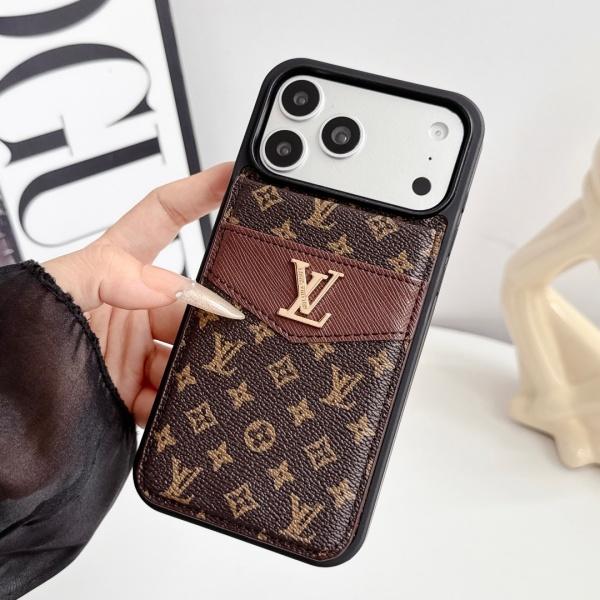 LOUIS VUITTON 激安 ルイ・ヴィトン iPhoneケース カードケース一体型 モノグラム メタルロゴ 収納力抜群 人気アイテム