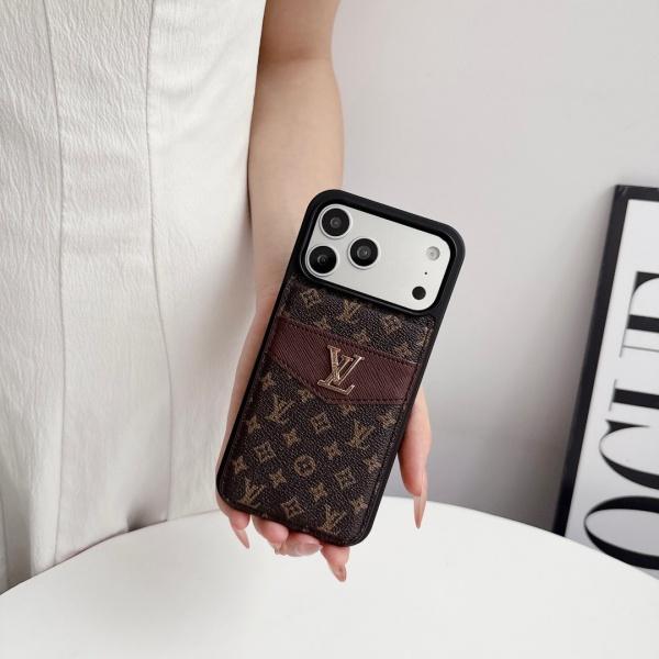 LOUIS VUITTON 激安 ルイ・ヴィトン iPhoneケース カードケース一体型 モノグラム メタルロゴ 収納力抜群 人気アイテム