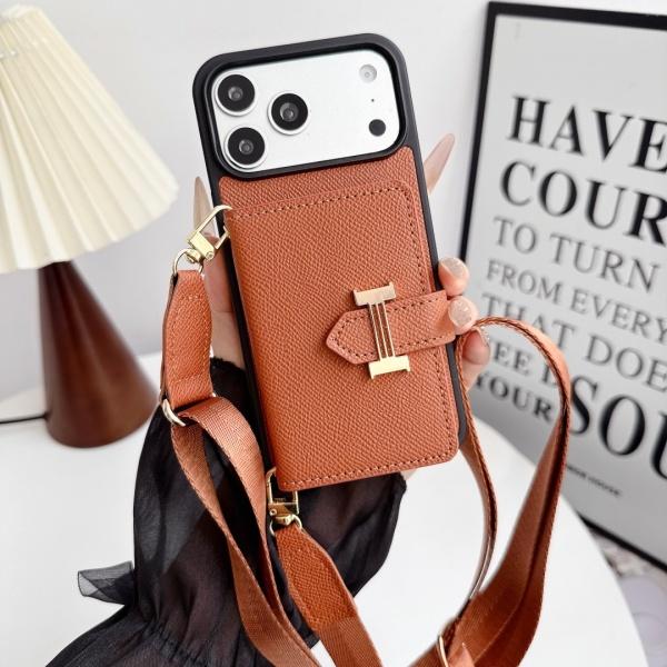 2026新作 HERMÈS 激安 エルメス スマホケース Hバックル カード収納 ショルダーストラップ付き 手帳型 携帯カバー