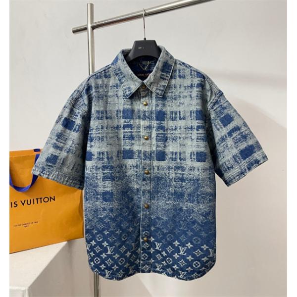 2026大人気ルイビトンコピーLOUIS VUITTON☆☆1AJC88デニム ショートスリーブシャツ