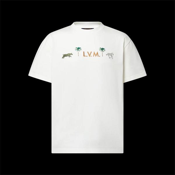 1AJVQK ☆ルイビトンｔシャツコピー☆LV × ザ･ダージリン リミテッド エンブロイダリー ショートスリーブ クルーネック