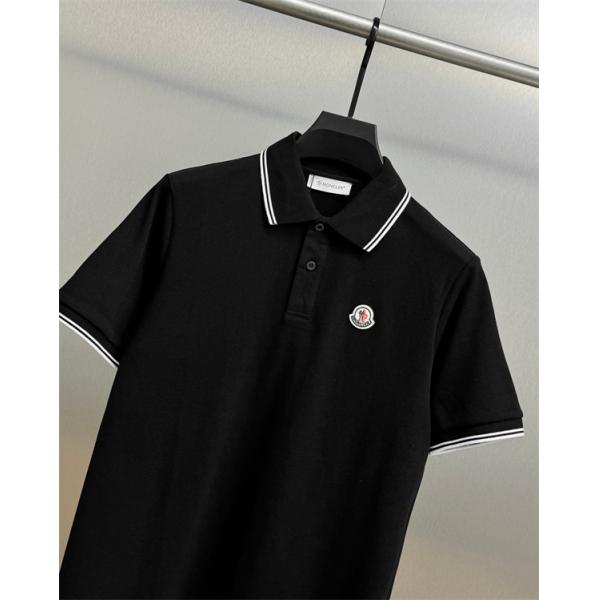 トリコロールロゴ ライン襟 すっきりシルエット MONCLER モンクレール コピー ポロシャツ 品格カジュアル