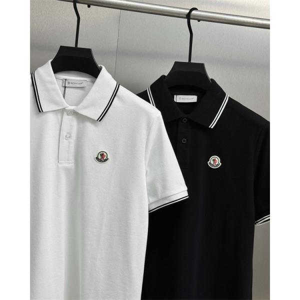 トリコロールロゴ ライン襟 すっきりシルエット MONCLER モンクレール コピー ポロシャツ 品格カジュアル