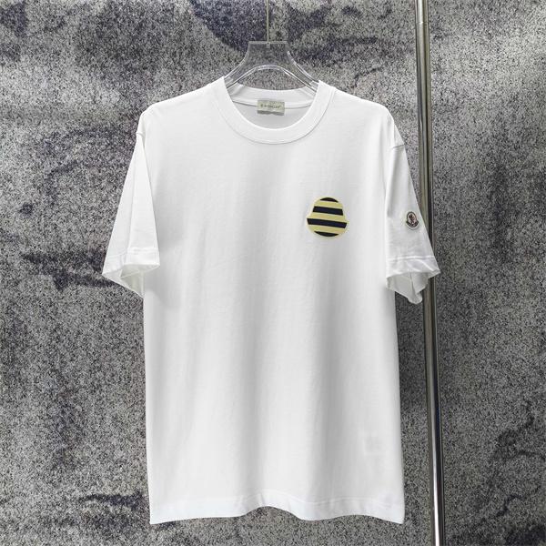 ストライプモチーフ 袖ワッペン クルーネック MONCLER モンクレール コピー 半袖Tシャツ 爽快カジュアル