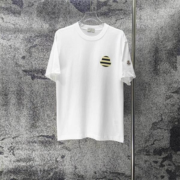 ストライプモチーフ 袖ワッペン クルーネック MONCLER モンクレール コピー 半袖Tシャツ 爽快カジュアル