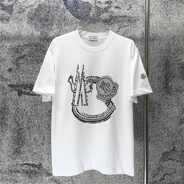 ドローイングプリント ロゴモチーフ クリエイティブデザイン MONCLER モンクレール コピー 半袖Tシャツ