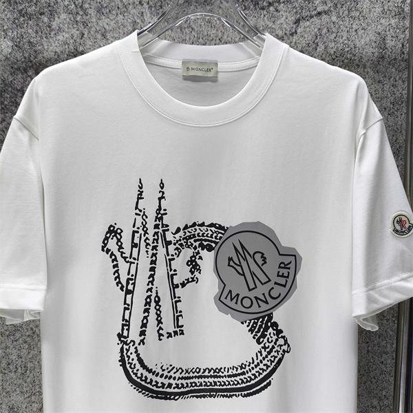 ドローイングプリント ロゴモチーフ クリエイティブデザイン MONCLER モンクレール コピー 半袖Tシャツ