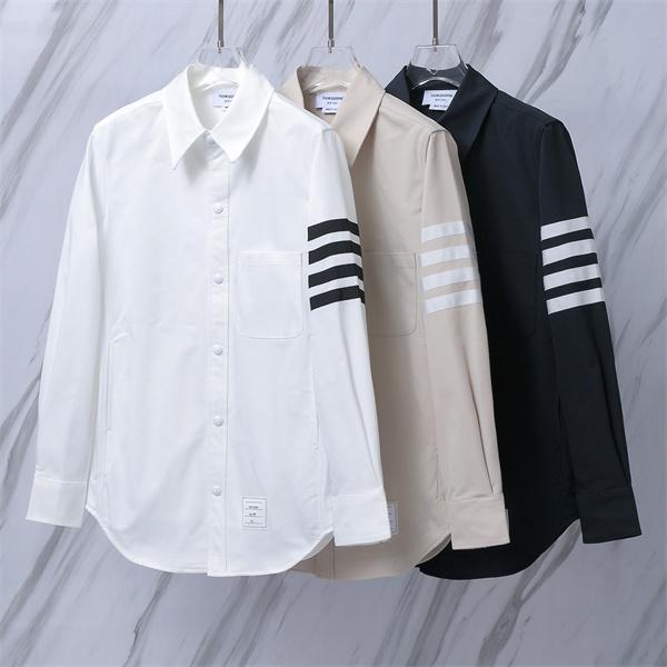 ラインアクセント オーバーシャツ テーラード感 THOM BROWNE トムブラウン コピー シャツアウター ベーシックウェア