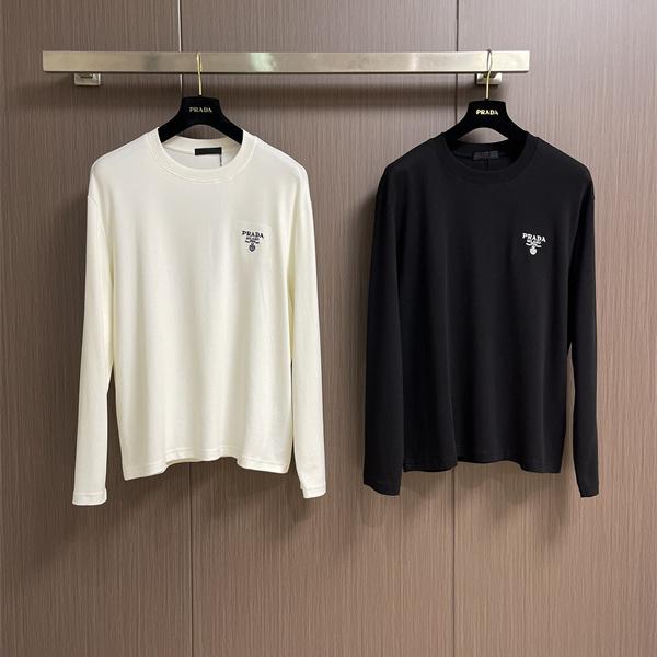 フロントロゴ スタンダードフォルム 着回しアイテム PRADA プラダ コピー ロングスリーブTシャツ 2026新作