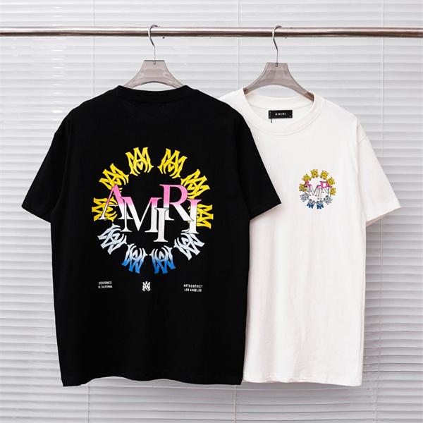 サークルロゴ グラフィックアート フロントプリント AMIRI アミリ コピー 半袖Tシャツ 高感度デザイン
