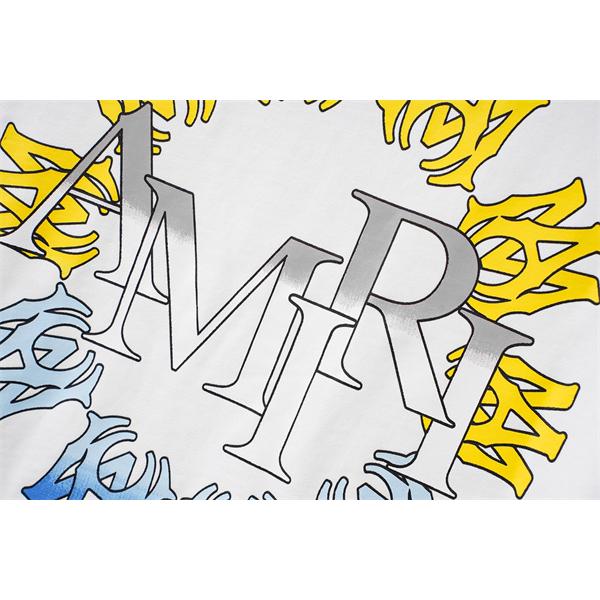 サークルロゴ グラフィックアート フロントプリント AMIRI アミリ コピー 半袖Tシャツ 高感度デザイン