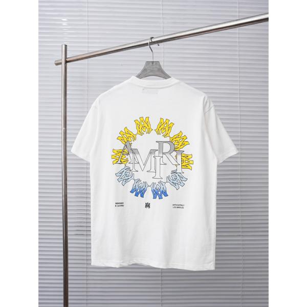 サークルロゴ グラフィックアート フロントプリント AMIRI アミリ コピー 半袖Tシャツ 高感度デザイン