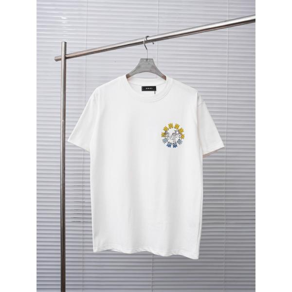 サークルロゴ グラフィックアート フロントプリント AMIRI アミリ コピー 半袖Tシャツ 高感度デザイン