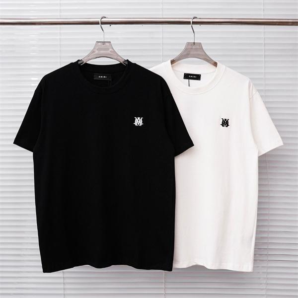ミニロゴ 刺繍デザイン クルーネック ベーシックフォルム AMIRI アミリ コピー 半袖Tシャツ 上質カジュアル