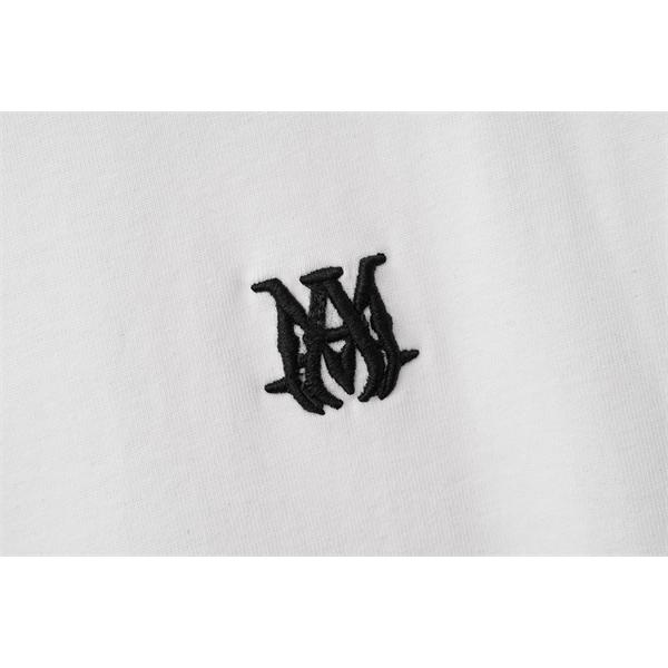ミニロゴ 刺繍デザイン クルーネック ベーシックフォルム AMIRI アミリ コピー 半袖Tシャツ 上質カジュアル