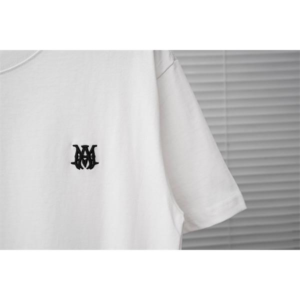 ミニロゴ 刺繍デザイン クルーネック ベーシックフォルム AMIRI アミリ コピー 半袖Tシャツ 上質カジュアル