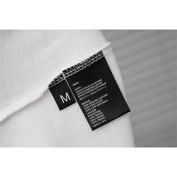 ミニロゴ 刺繍デザイン クルーネック ベーシックフォルム AMIRI アミリ コピー 半袖Tシャツ 上質カジュアル
