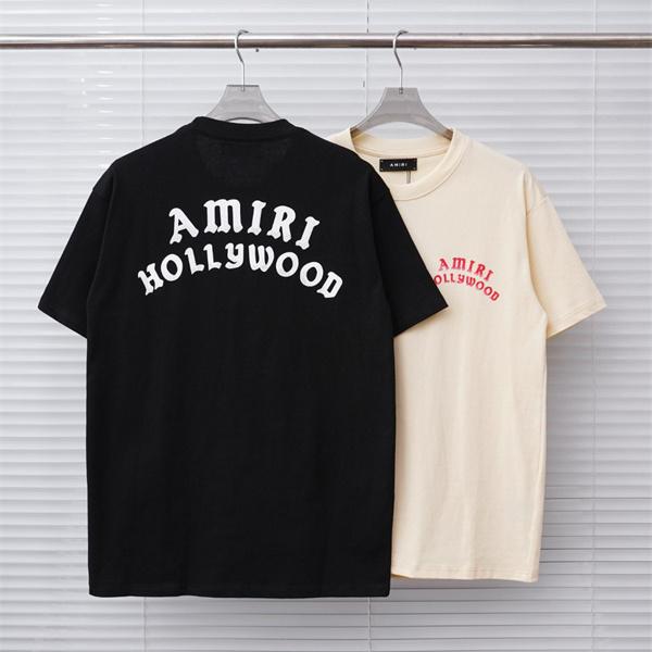 カレッジ風プリント 定番人気 ストリートカジュアル AMIRI アミリ コピー 半袖Tシャツ 旬顔デザイン