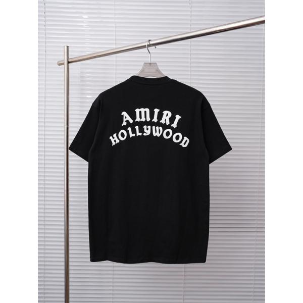 カレッジ風プリント 定番人気 ストリートカジュアル AMIRI アミリ コピー 半袖Tシャツ 旬顔デザイン