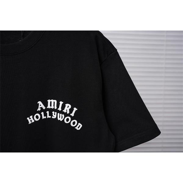カレッジ風プリント 定番人気 ストリートカジュアル AMIRI アミリ コピー 半袖Tシャツ 旬顔デザイン