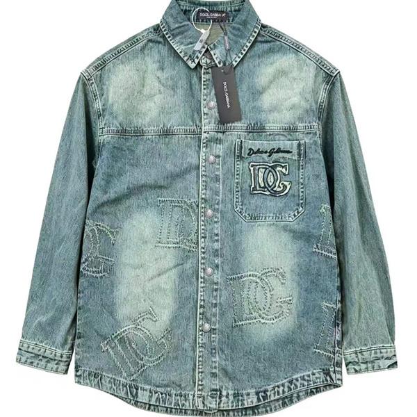 ウォッシュ加工 ロゴパッチ ストリートカジュアル 旬顔モデル DOLCE & GABBANA ドルチェ＆ガッバーナ コピー デニムジャケット 人気セレクト