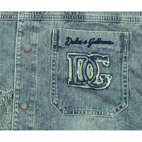 ウォッシュ加工 ロゴパッチ ストリートカジュアル 旬顔モデル DOLCE & GABBANA ドルチェ＆ガッバーナ コピー デニムジャケット 人気セレクト