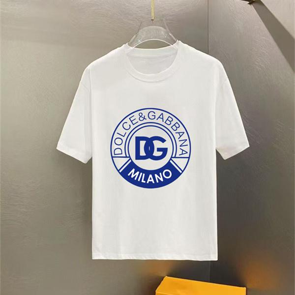 フロントプリント クルーネック仕様 ストリートカジュアル DOLCE & GABBANA ドルチェ＆ガッバーナ コピー 半袖Tシャツ 旬アイテム