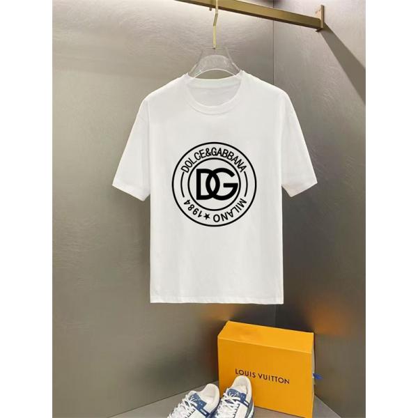 メダリオン風 ロゴアートデザイン シンプルコーデ 都会派スタイル DOLCE & GABBANA ドルチェ＆ガッバーナ コピー 半袖Tシャツ 注目ライン