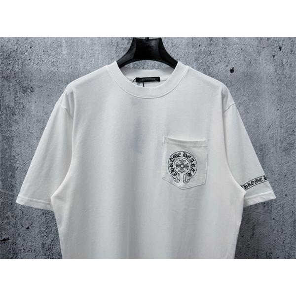 サークルモチーフ 袖ロゴディテール ベーシックライン CHROME HEARTS クロムハーツ コピー 半袖Tシャツ 高評価