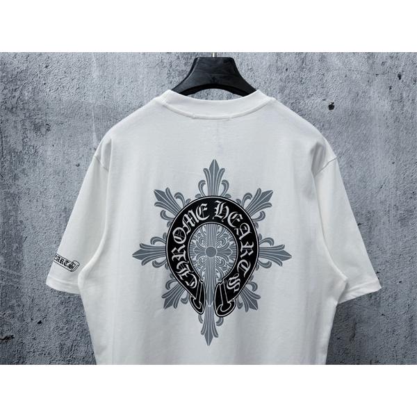 サークルモチーフ 袖ロゴディテール ベーシックライン CHROME HEARTS クロムハーツ コピー 半袖Tシャツ 高評価