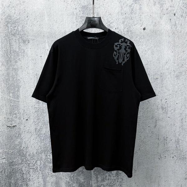 アイコンモチーフ 胸元アクセント シンプルライン CHROME HEARTS クロムハーツ コピー 半袖Tシャツ 愛用者多数