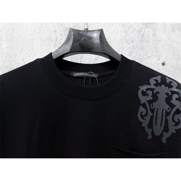 アイコンモチーフ 胸元アクセント シンプルライン CHROME HEARTS クロムハーツ コピー 半袖Tシャツ 愛用者多数