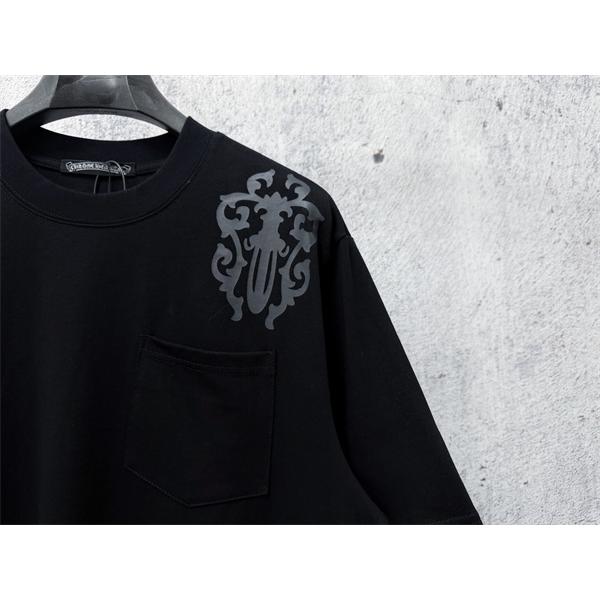 アイコンモチーフ 胸元アクセント シンプルライン CHROME HEARTS クロムハーツ コピー 半袖Tシャツ 愛用者多数