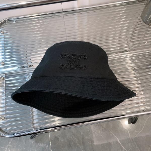 定番人気 セリーヌ 激安 ブラックワントーン バケットハット CELINE 旬顔アクセント