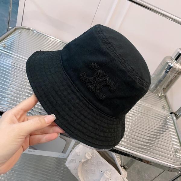 定番人気 セリーヌ 激安 ブラックワントーン バケットハット CELINE 旬顔アクセント