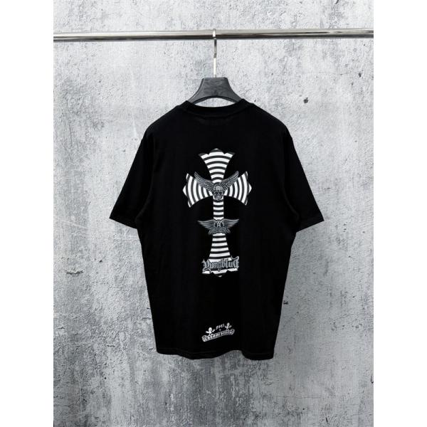 ウィングデザイン アイコンプリント クルーネック CHROME HEARTS クロムハーツ コピー 半袖Tシャツ 売れ筋モデル